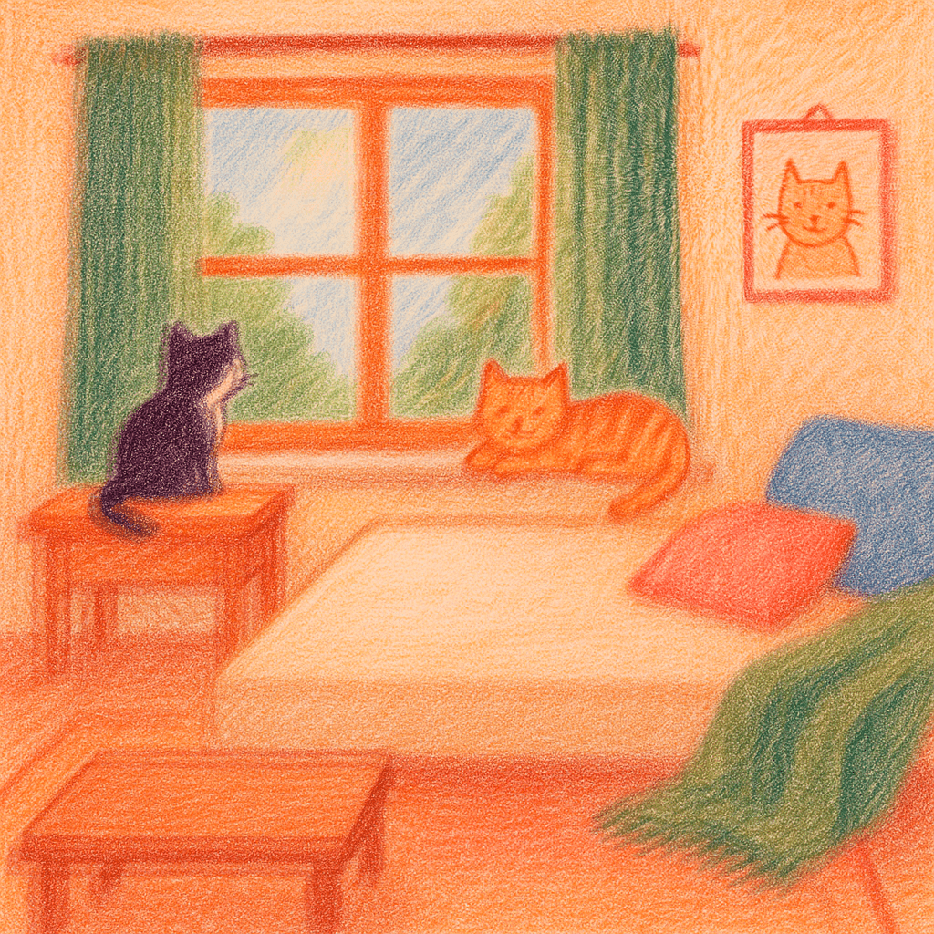 cuarto con gatos