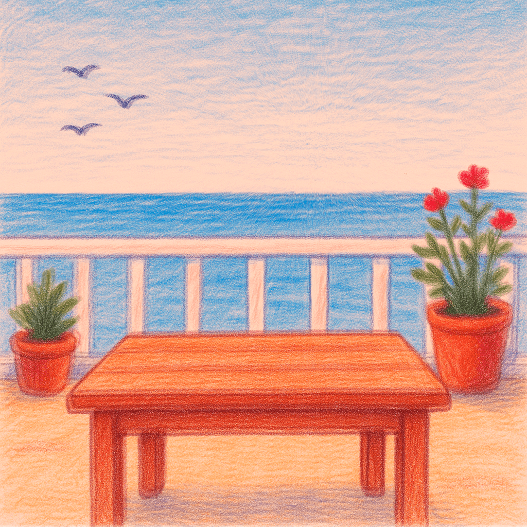 terraza con vista al mar
